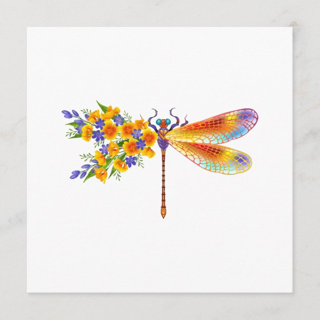 Yellow Flower Dragonfly Menu (Front)