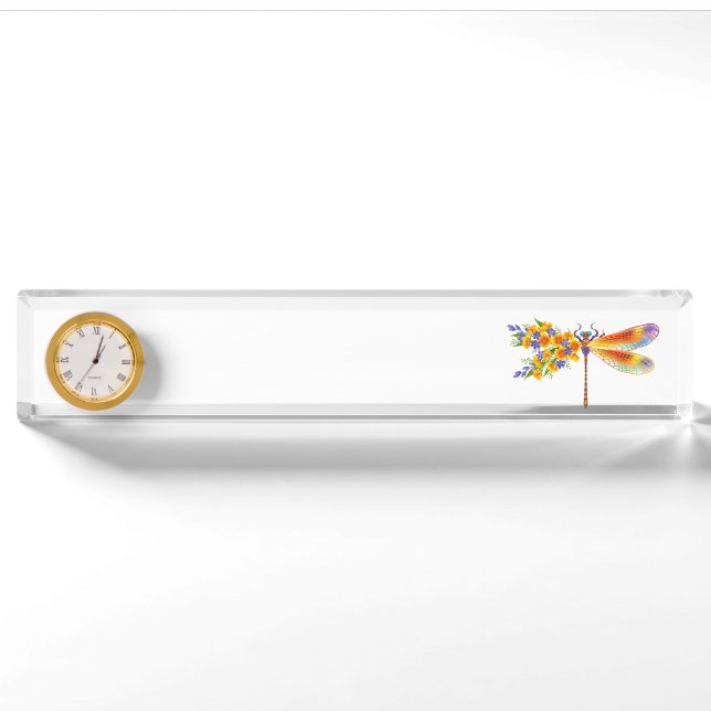 Yellow Flower Dragonfly Nameplate (Front)