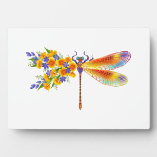 Yellow Flower Dragonfly Plaque