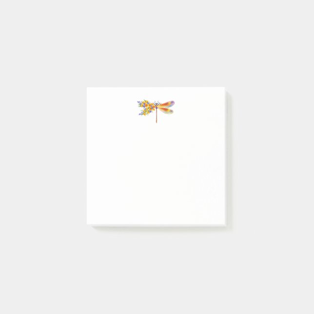 Yellow Flower Dragonfly Post-it Notes (Front)