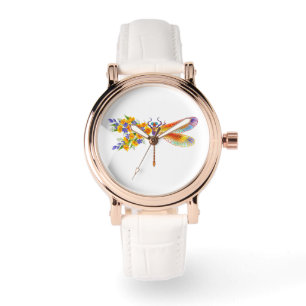 Yellow Flower Dragonfly Watch