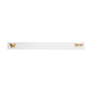 Yellow Flower Dragonfly Wrap Around Label