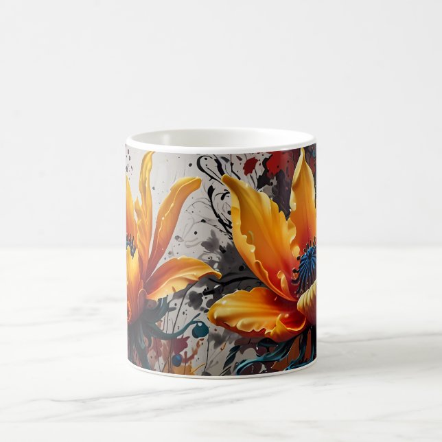 Yellow Flower Duo of Colors Coffee Mug (Center)
