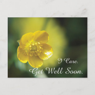 Yellow Flower Get Well Postcard