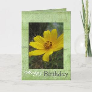 Yellow Flower Happy Birthday card