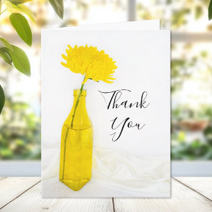 Yellow Flower in Vase Wedding Thank You