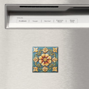 Yellow Flower Italian Tile Magnet