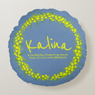 Yellow flower Kalina name meaning pillow