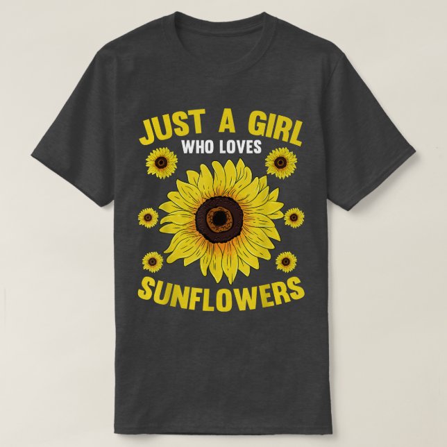 Yellow Flower Lover Women Just A Girl Who Loves Su T-Shirt (Design Front)