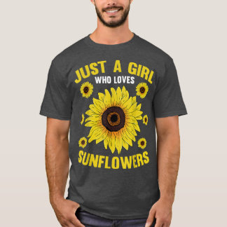 Yellow Flower Lover Women Just A Girl Who Loves Su T-Shirt