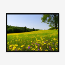 Yellow Flower Meadow Horizontal Poster