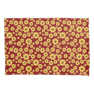 Yellow Flower Motif Yellow Daisy Pattern Pillowcase