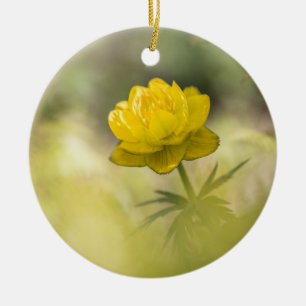 Yellow Flower Nature Photo Ceramic Ornament