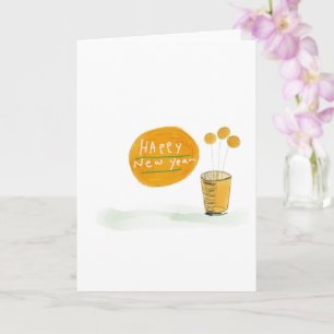 yellow　flower　new year card