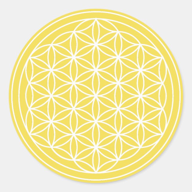 Yellow Flower of Life Sticker (Front)
