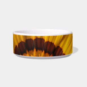 Yellow flower on black background bowl