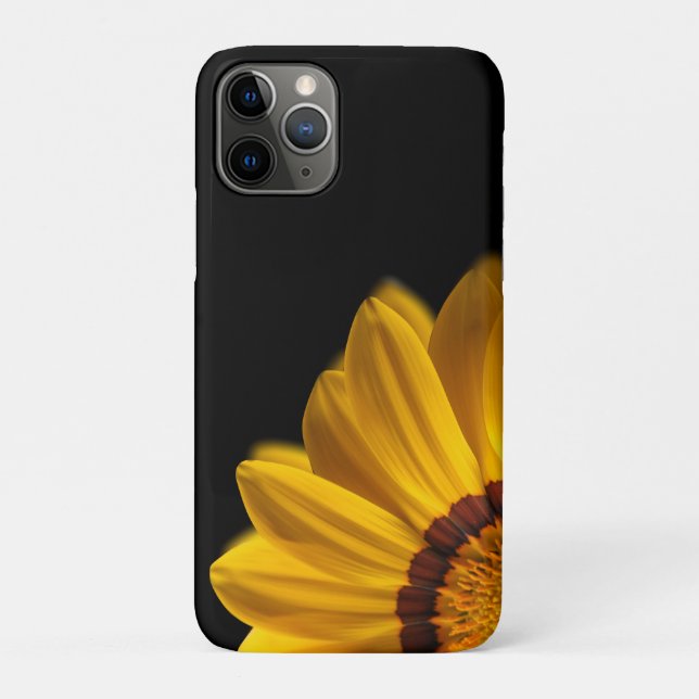 Yellow flower on  black background Case-Mate iPhone case (Back)
