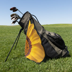Yellow flower on  black background golf towel