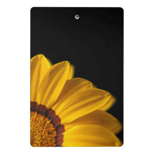 Yellow flower on black background mini clipboard