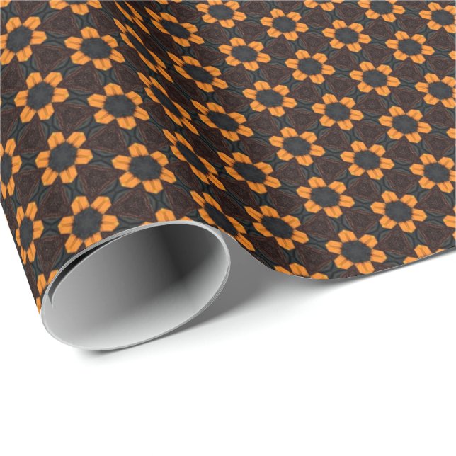 Yellow Flower Pattern Wrapping Paper (Roll Corner)