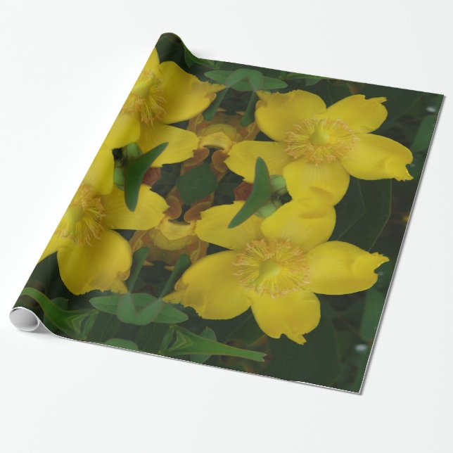 Yellow Flower Photo  Wrapping Paper (Unrolled)