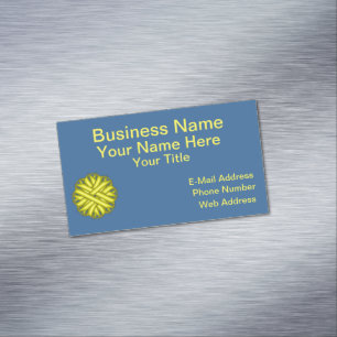Yellow Flower Ribbon by Kenneth Yoncich Magnetic Business Card