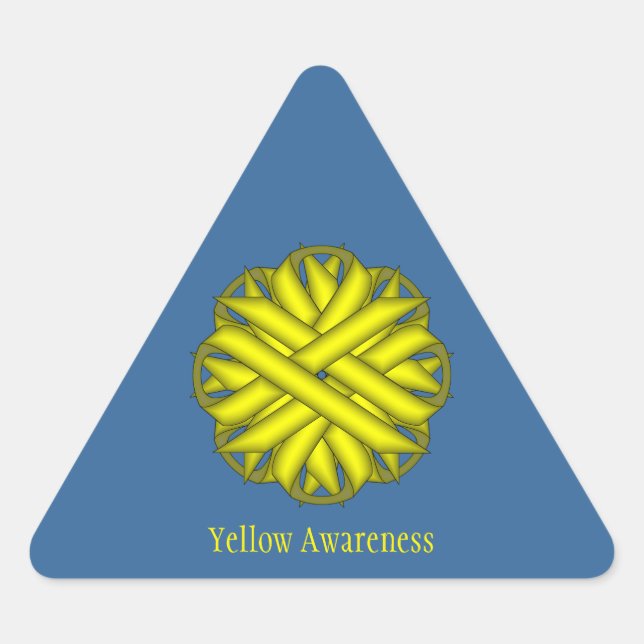 Yellow Flower Ribbon by Kenneth Yoncich Triangle Sticker (Front)