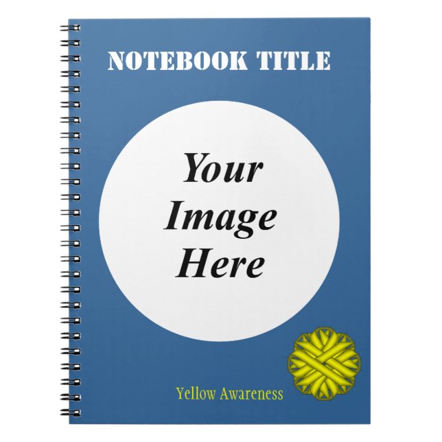 Yellow Flower Ribbon Template by Kenneth Yoncich Notebook (Front)