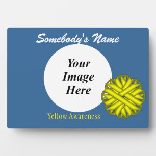 Yellow Flower Ribbon Template by Kenneth Yoncich Plaque