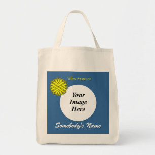 Yellow Flower Ribbon Template by Kenneth Yoncich Tote Bag