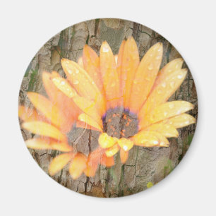 Yellow Flower Round Magnet – Nature Photography