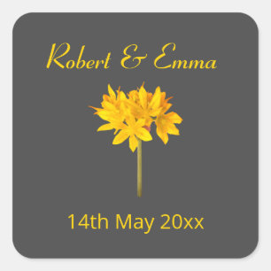 Yellow flower - Save the Date Square Sticker