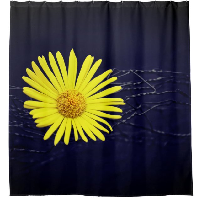 Yellow Flower Shower Curtain (Front)