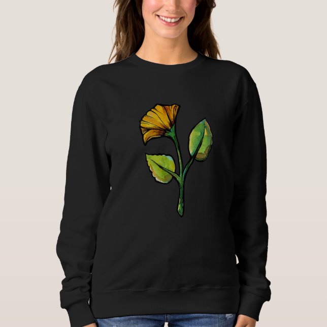 Yellow Flower Springtime Gardeners Artwork Sweatshirt (Front)