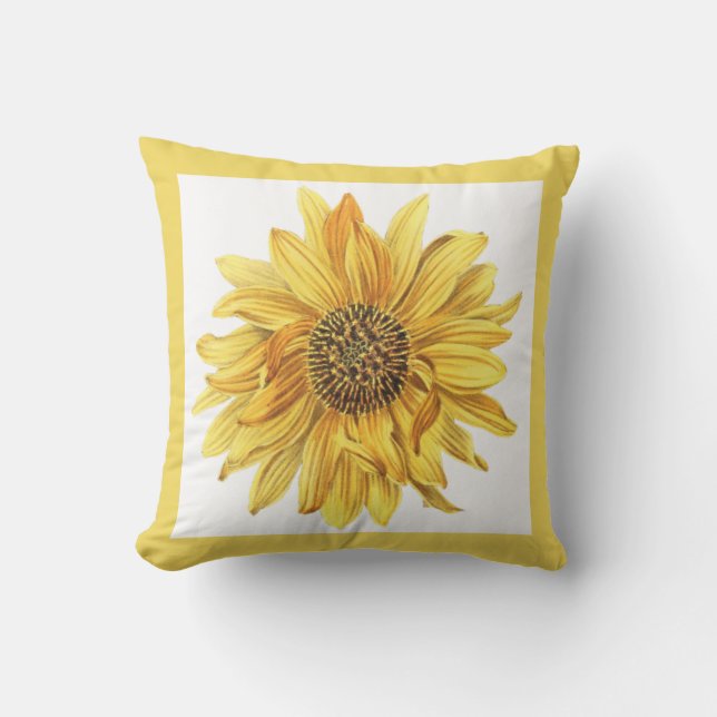 Yellow Flower / Sunflower Patio Cushion (Front)