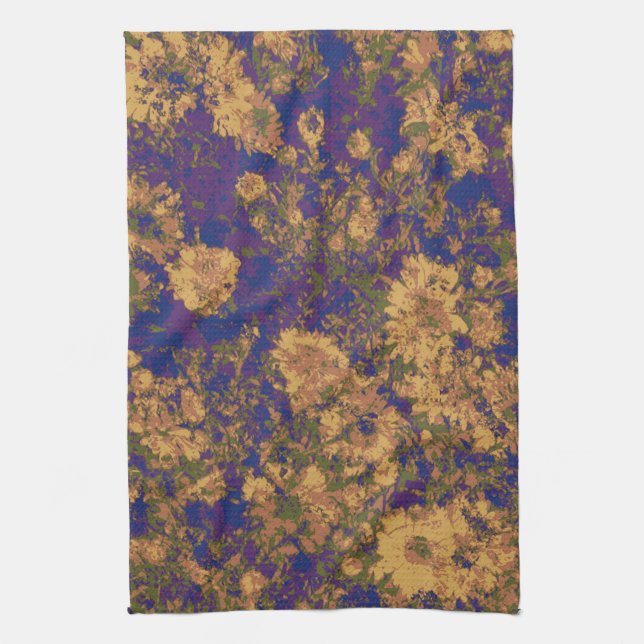 Yellow flower tea towel (Vertical)