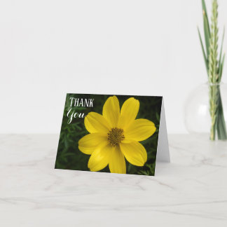 Yellow flower thank you note card (blank inside)