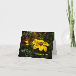 Yellow Flower Thinking of You Folded Greeting Card