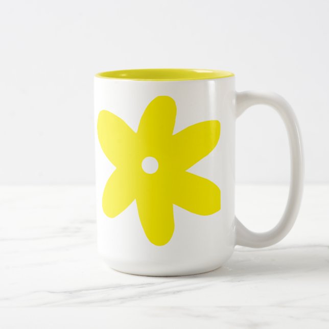 Yellow Flower Two-Tone Coffee Mug (Right)