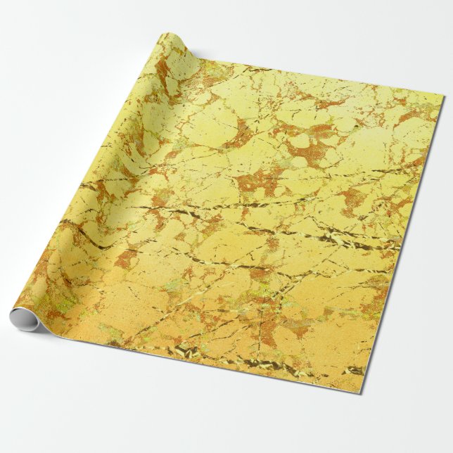 Yellow Flower Wrapping Paper (Unrolled)