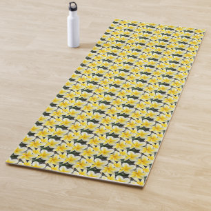Yellow flower yoga mat