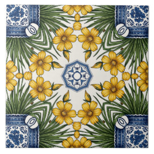 Yellow Flowers 1 Ceramic Tile