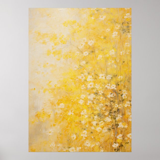Yellow Flowers Abstract Art Poster (Front)