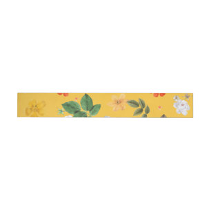 Yellow Flowers and White Roses 10 Wrap Around Label