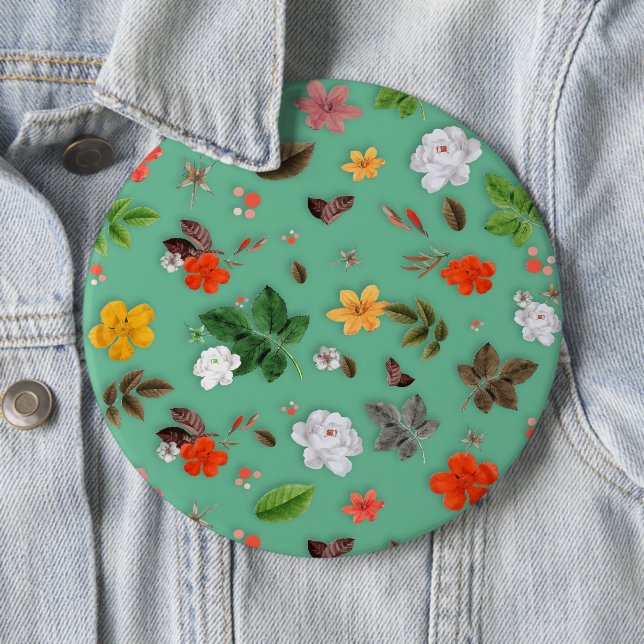 Yellow Flowers and White Roses 14 6 Cm Round Badge (In Situ)