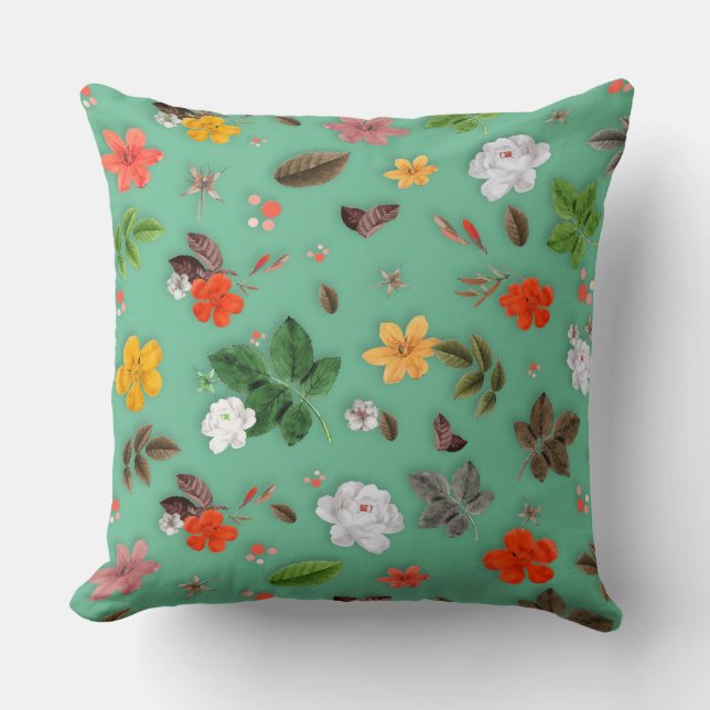 Yellow Flowers and White Roses 14 Cushion (Front)