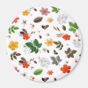 Yellow Flowers and White Roses 15 Magnet