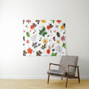 Yellow Flowers and White Roses 15 Tapestry