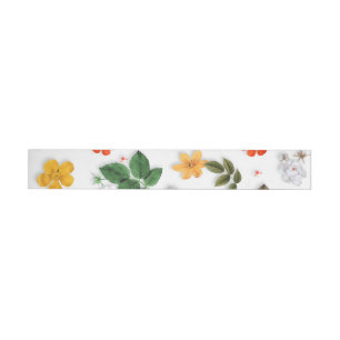 Yellow Flowers and White Roses 15 Wrap Around Label