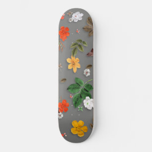 Yellow Flowers and White Roses 16 Skateboard